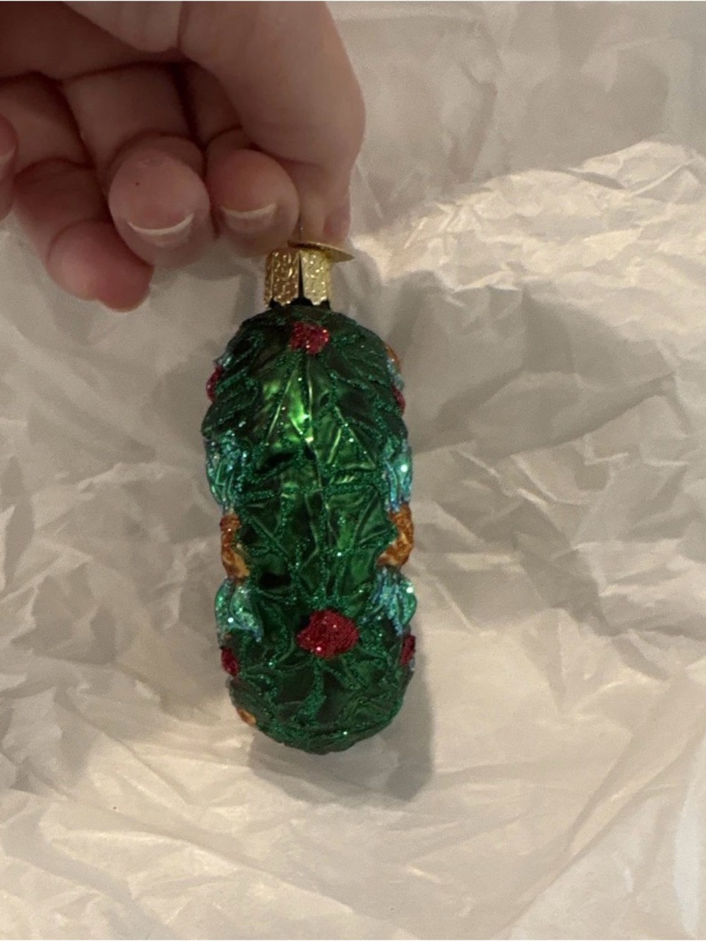 OWC Alabama Crimson Tide Green Wreath Glass Ornament - Team Holiday Decor - Picture 5 of 8